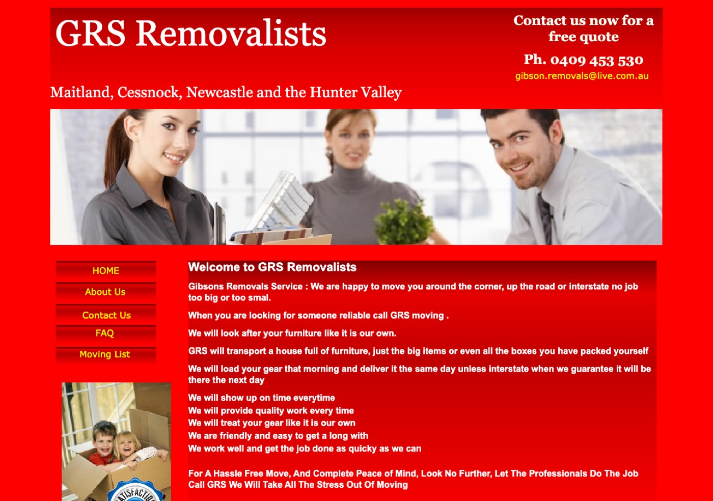 GRS Moving: previous website