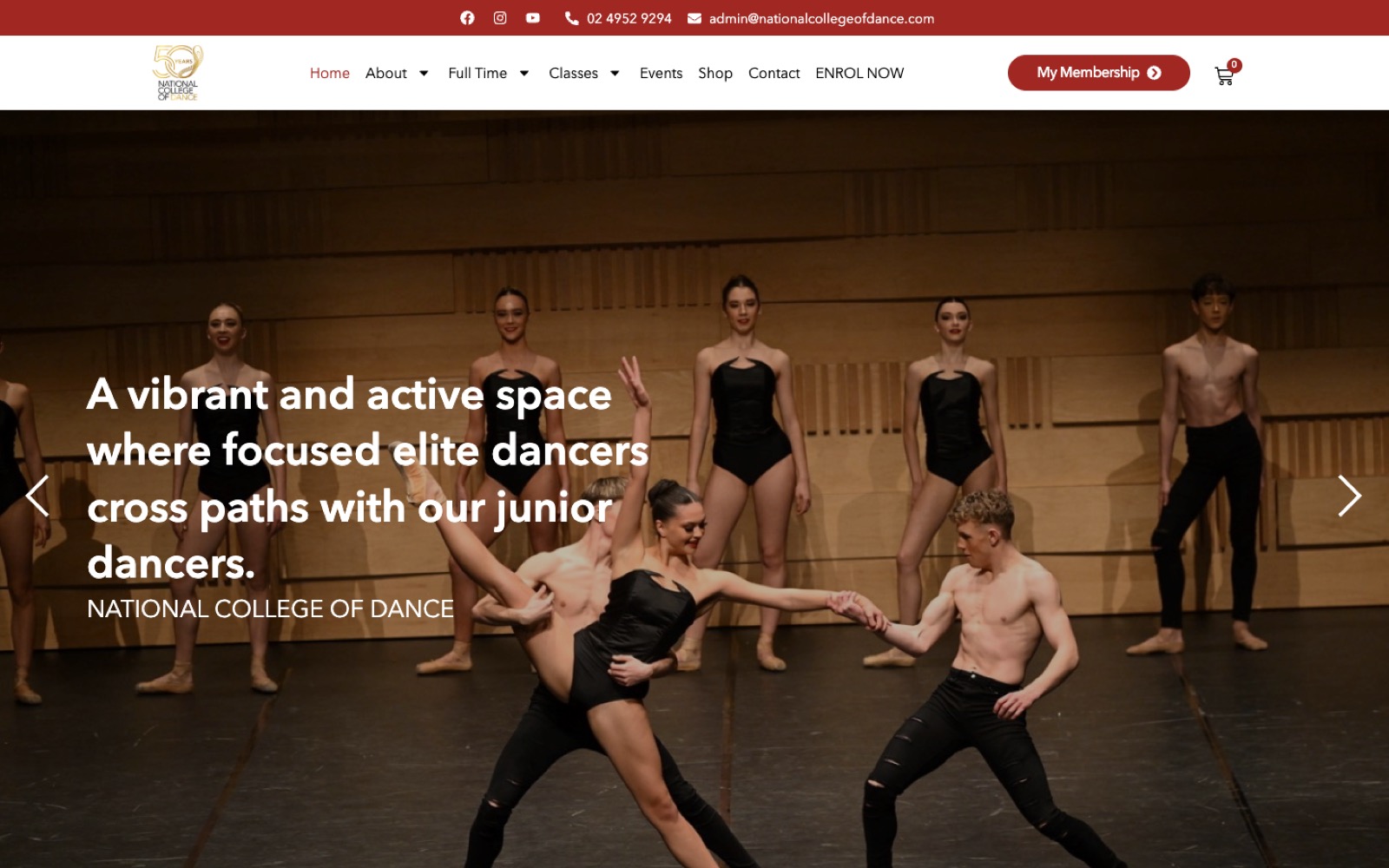 National College of Dance: Jezweb website
