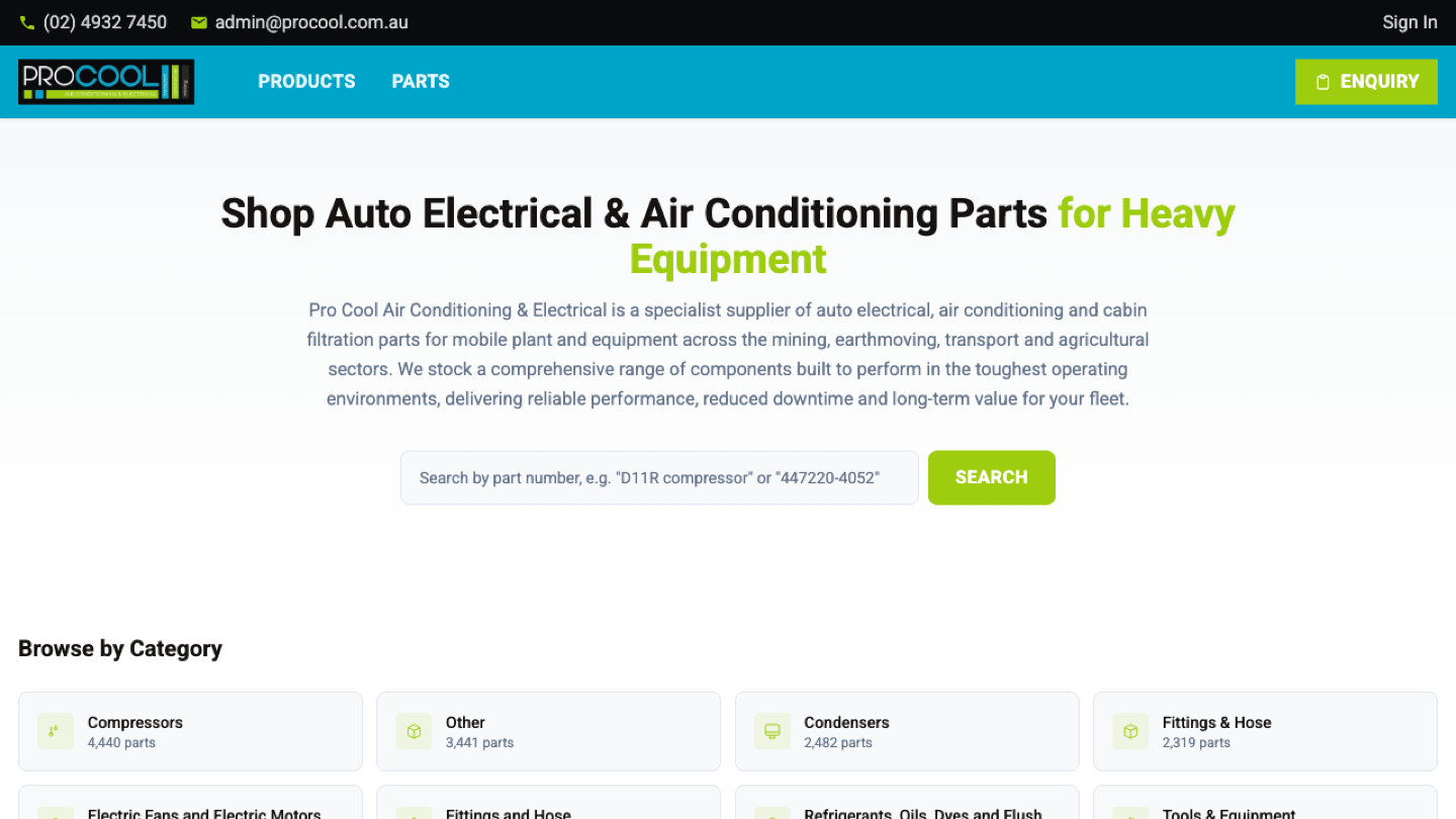 Pro Cool: Jezweb website